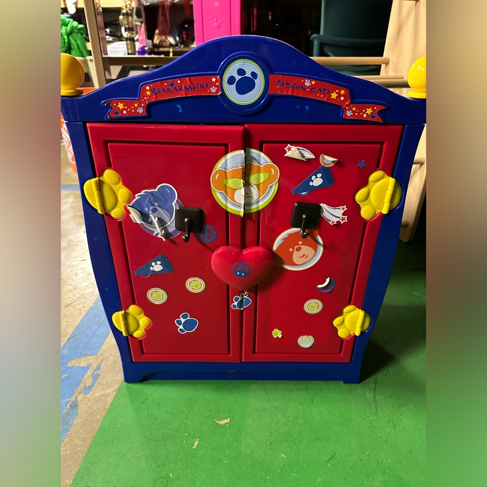 BUILD A BEAR BEARARMOIRE FASHION CASE WARDROBE CLOSET, Blue